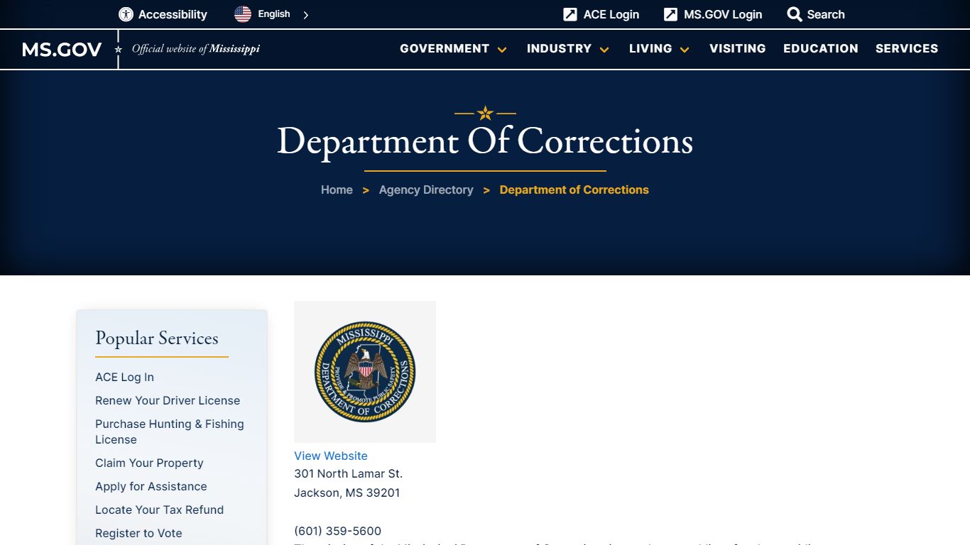 Department of Corrections | MS.GOV